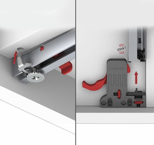 SMART SLIDE Bas-Aç 450mm Tam Çift Açılım Çekmece Rayı (Mandal Dahil) - Furnicept