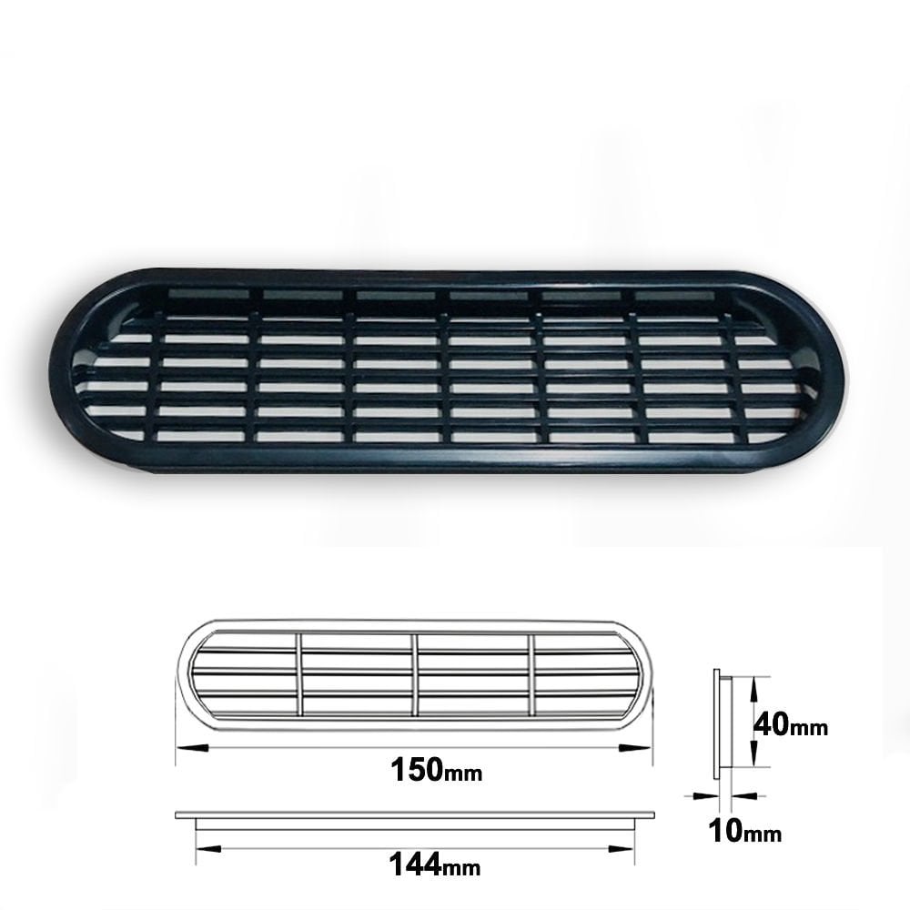 Plastik Menfez Oval Siyah - Furnicept