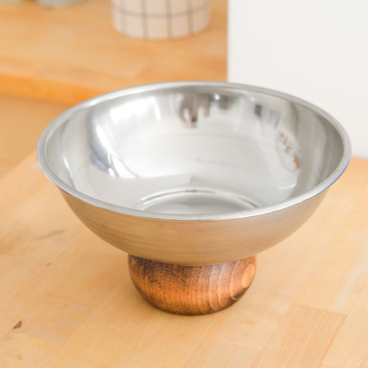 Wooden Footed Round Salad Bowl XL