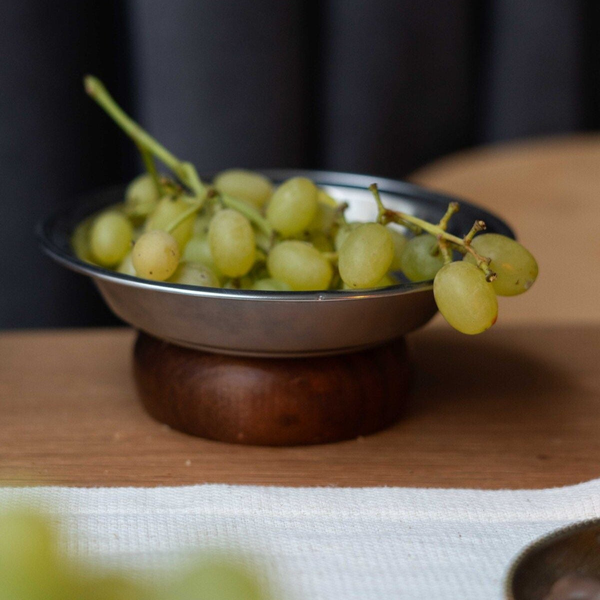 Wooden Footed Round Bowl