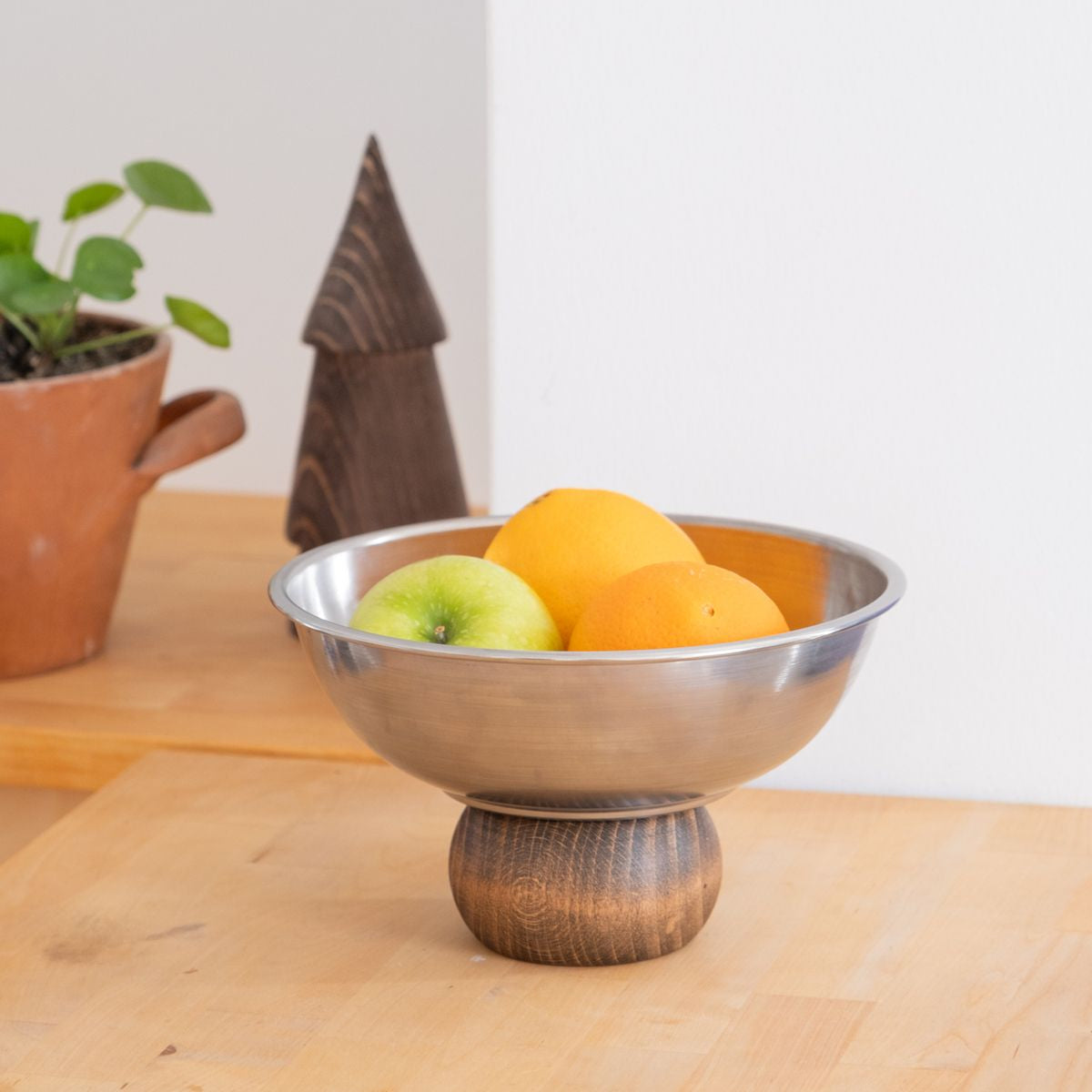 Wooden Footed Round Salad Bowl XL