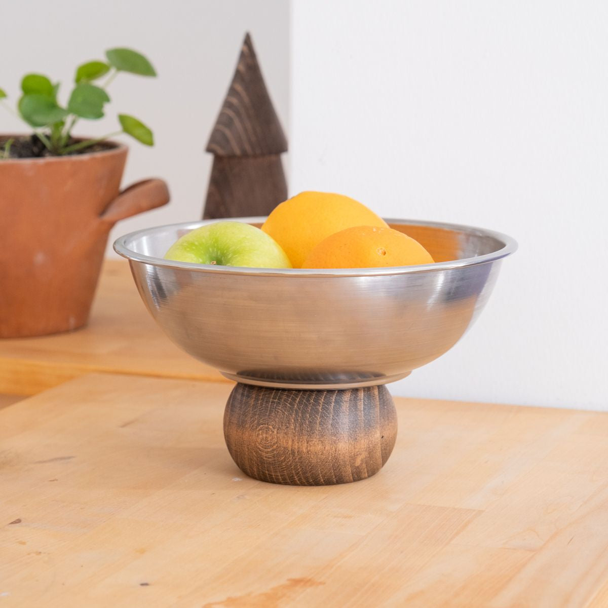 Wooden Footed Round Salad Bowl XL