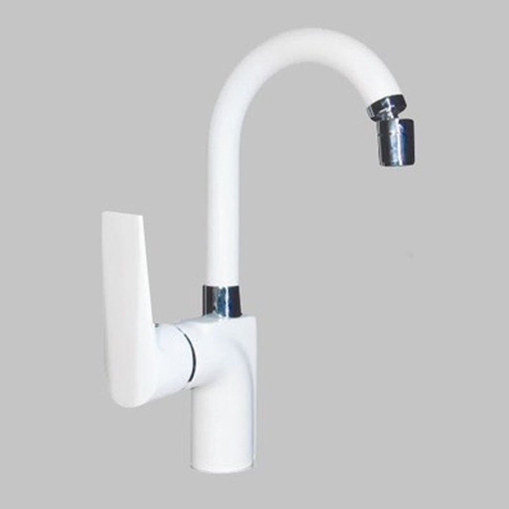 A07.01.281 Safir White Kuğu Lavabo Bataryası - Furnicept