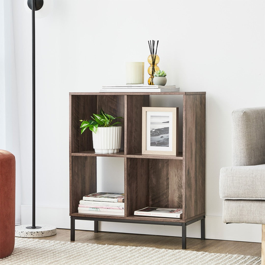 Dols Wooden Bookcase with Metal Legs