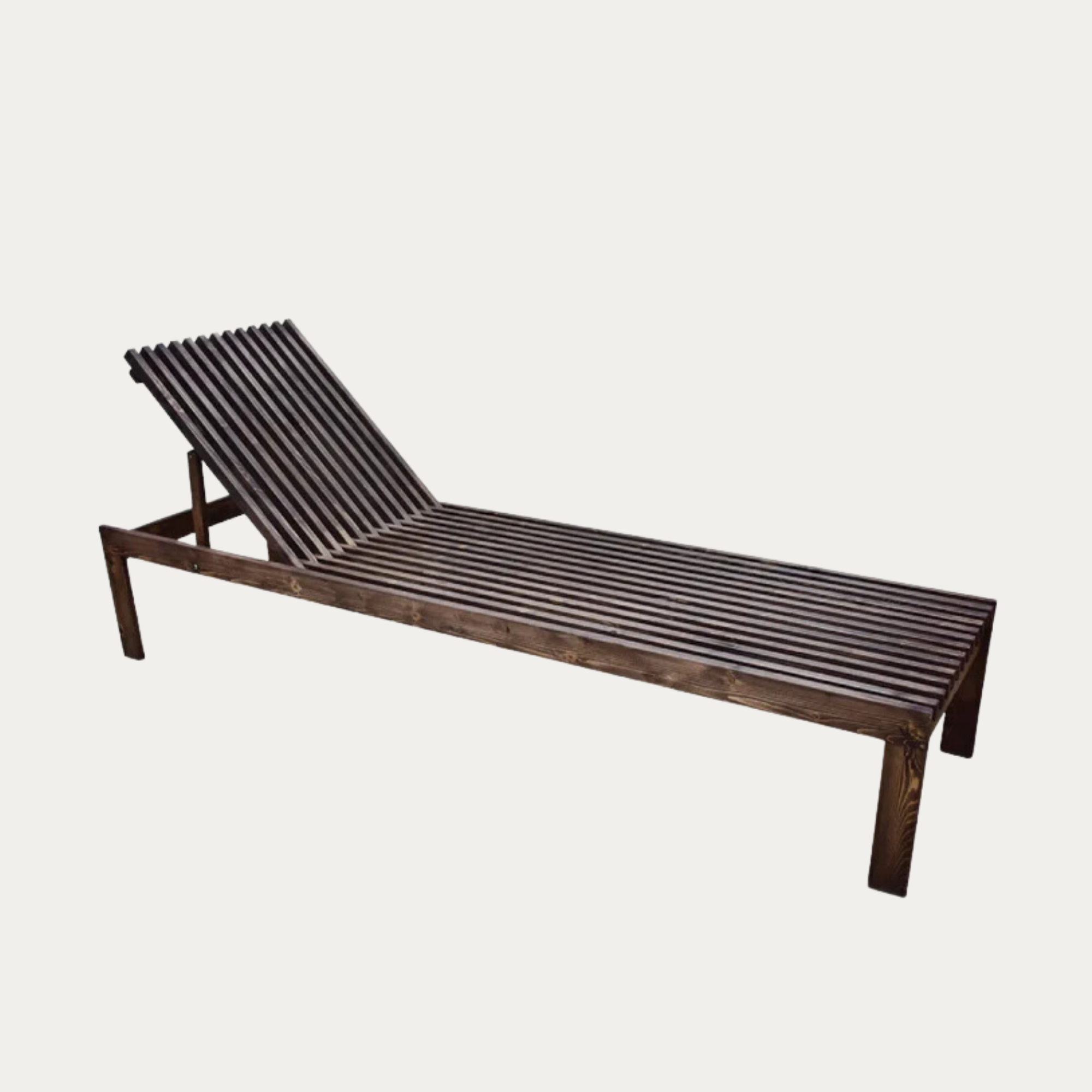 Haotan Dark Brown Pine Lounge Chair