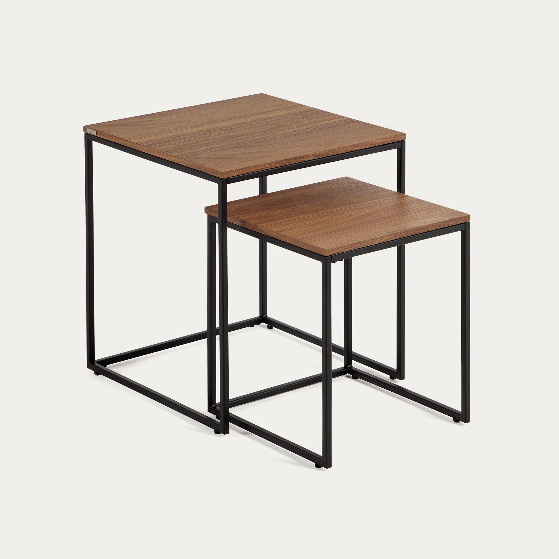 Zinder Metal Leg Wooden 2-Piece Side Table