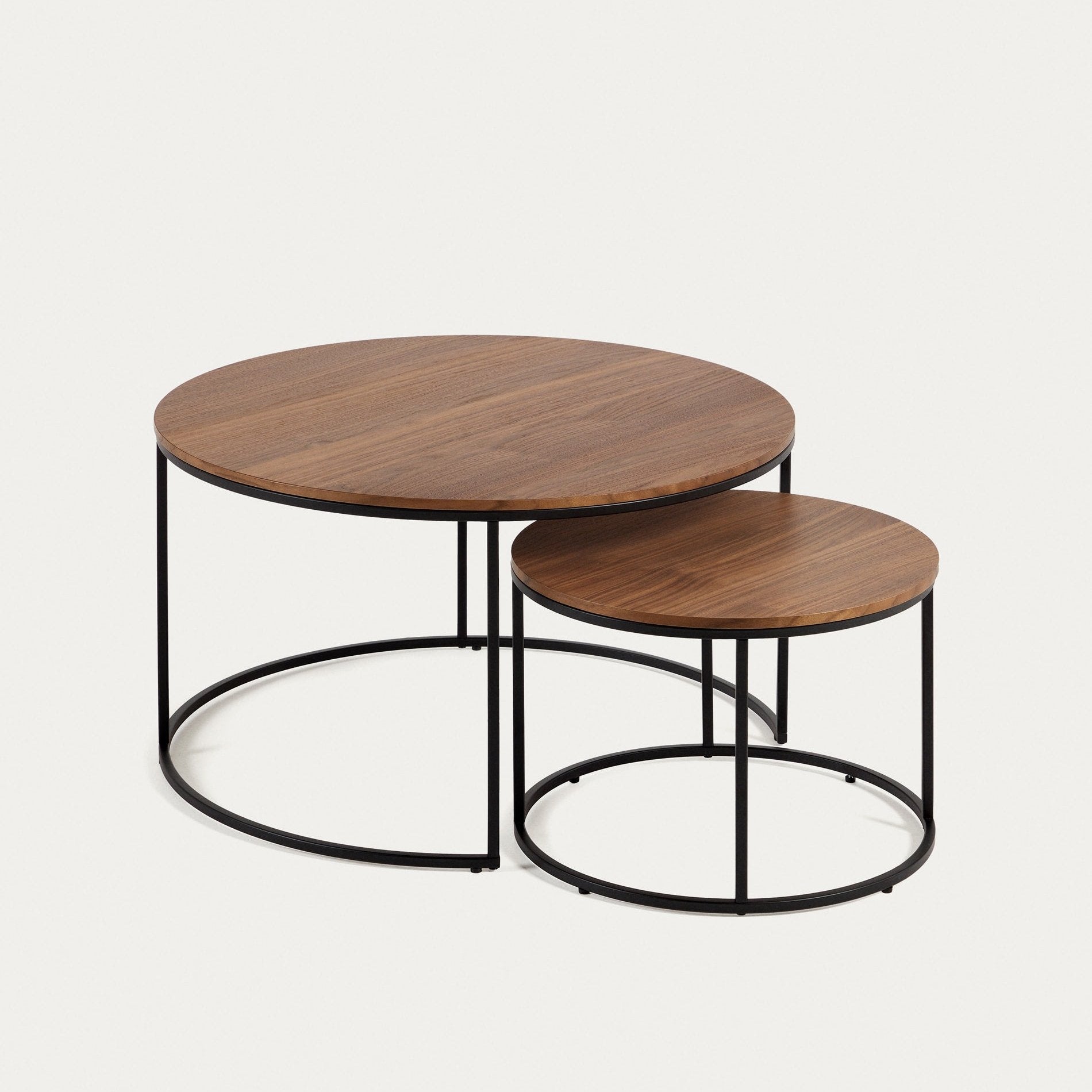 Zinder Metal Leg Wooden Round Coffee Table