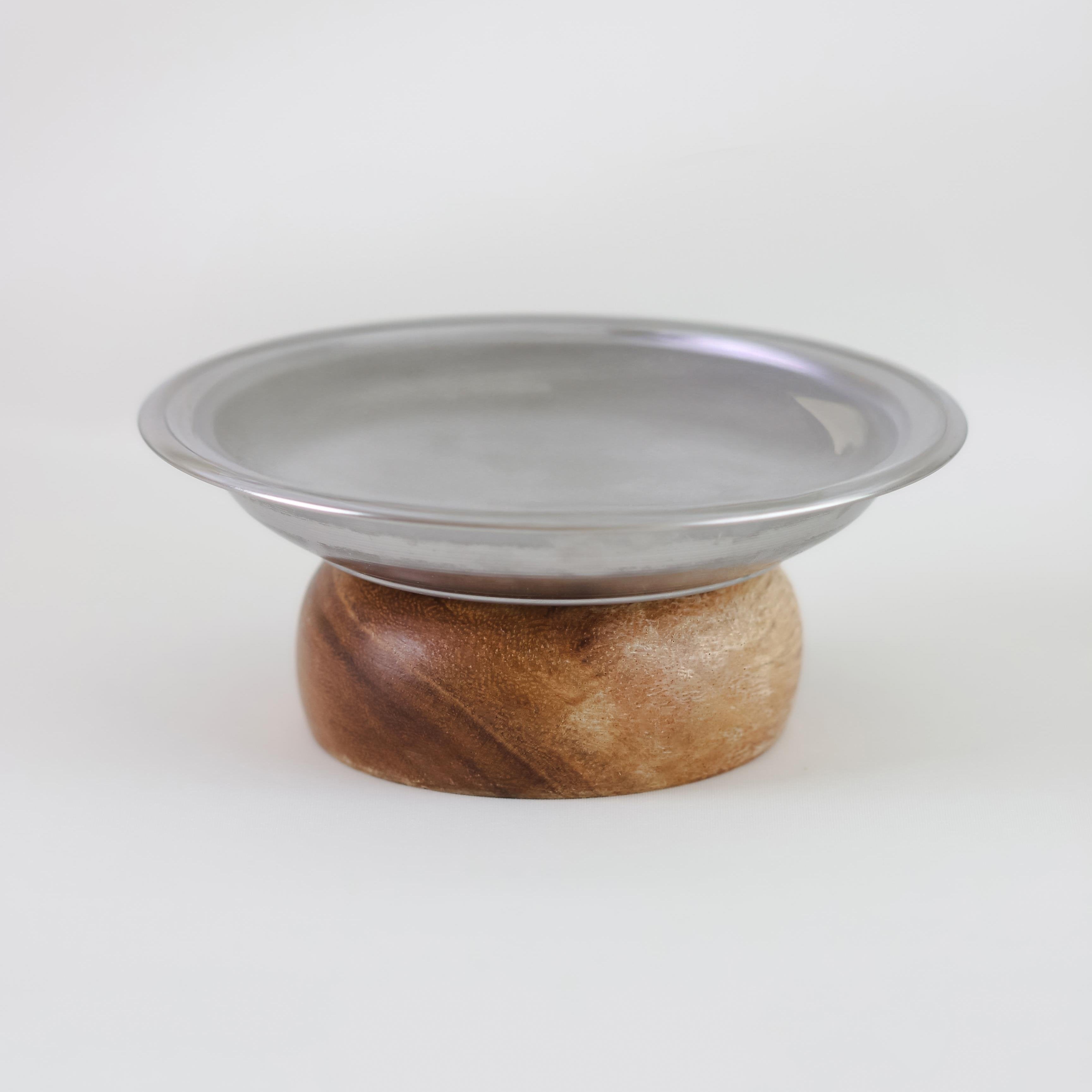 Wooden Footed Round Bowl