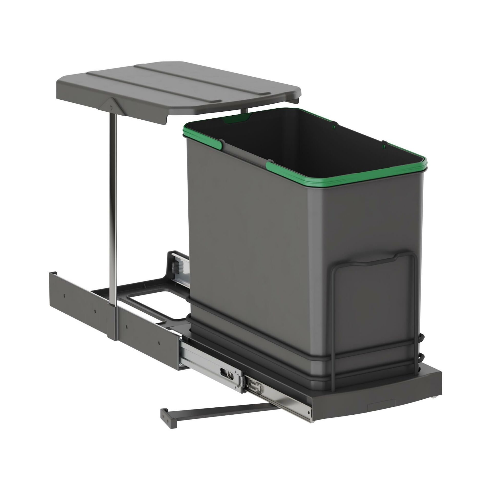 Plastic Body Garbage Bin with Telescopic Rail 24 lt