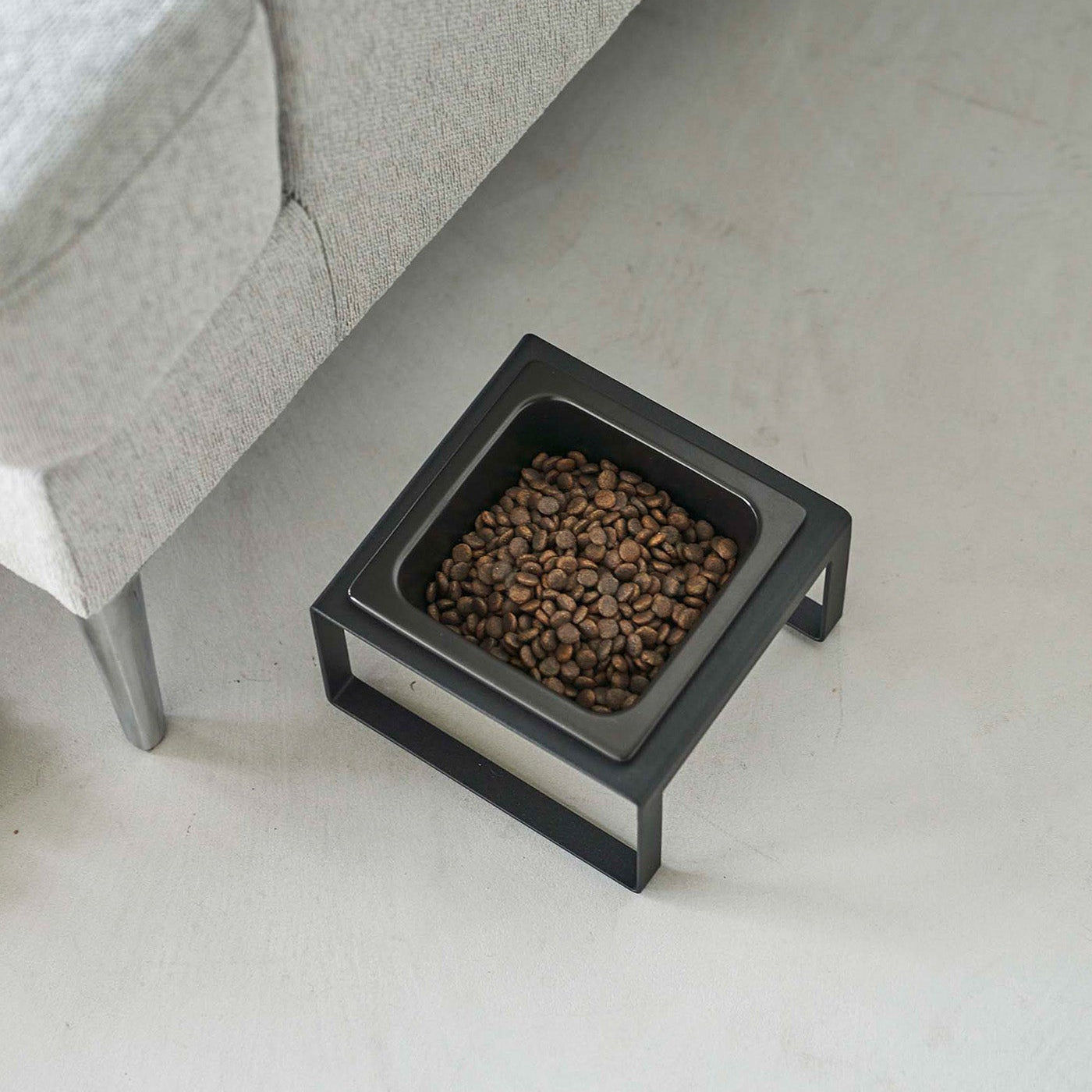 Tower Pet Food Bowl Stand Single Black