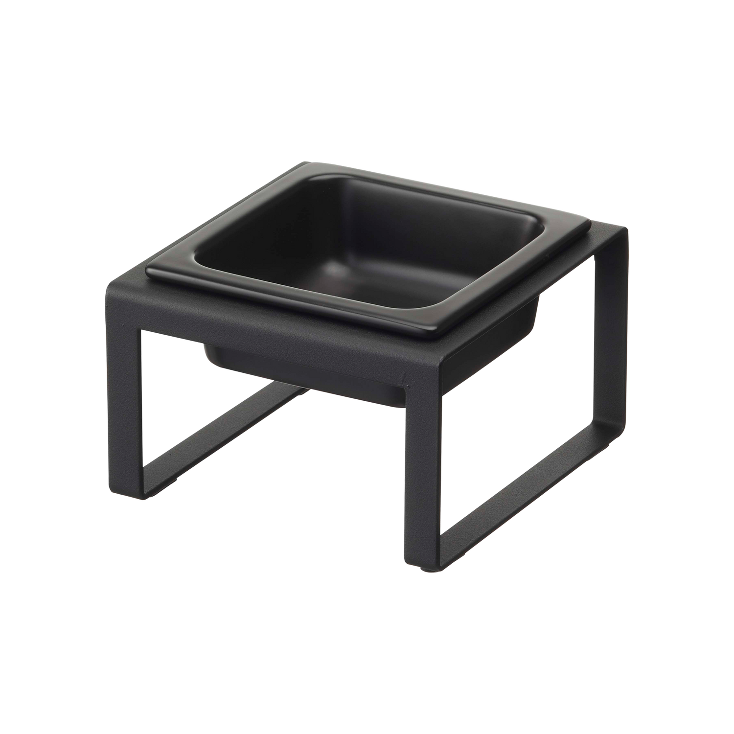 Tower Pet Food Bowl Stand Single Black