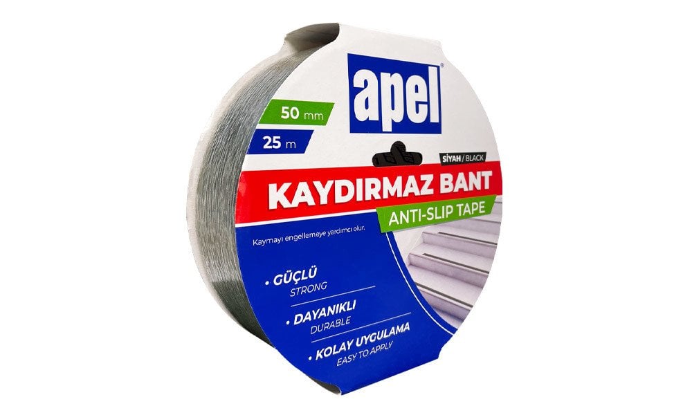 Apel Kaydırmaz Bant Askılı Karton 50mm X 25m Siyah 10 Adet - Furnicept