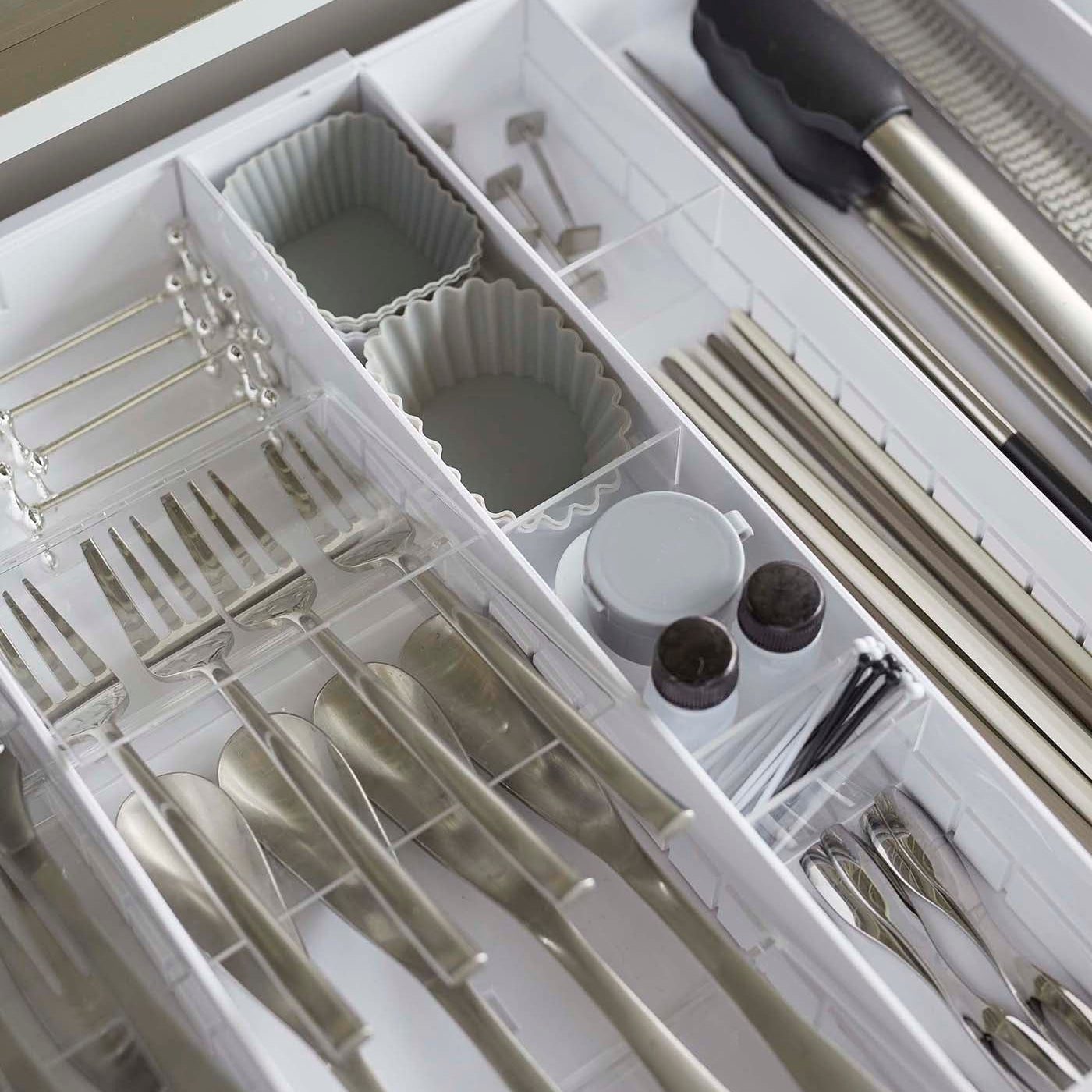 White Cutlery Holder Inside Tower Drawer